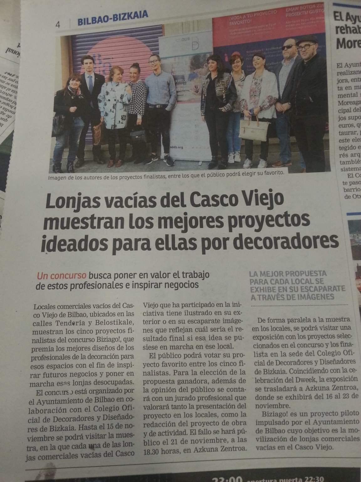 Local vacío del Casco Viejo de Bilbao incluido en la iniciativa Biziago