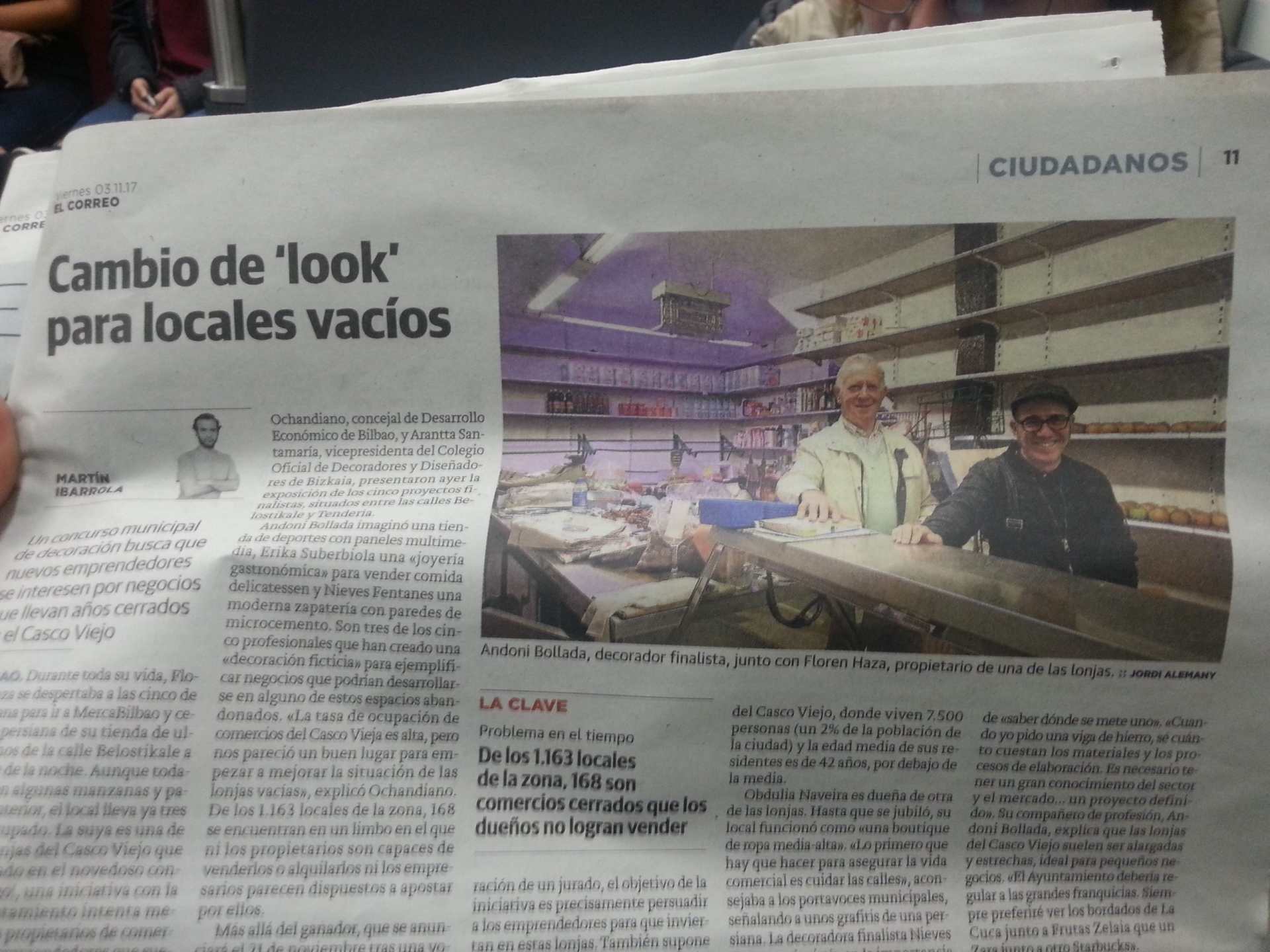 Recorte de prensa sobre Andoni Bollada